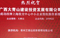 热烈祝贺广西大青山公司网站开通